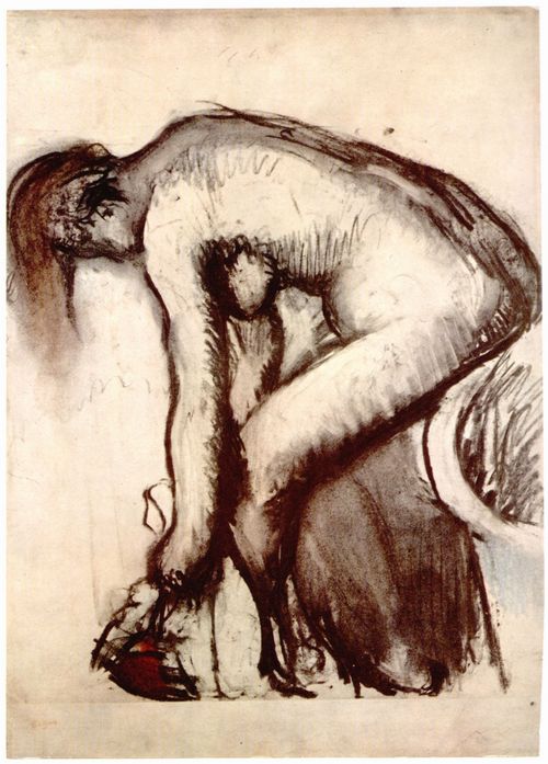 Degas, Edgar Germain Hilaire: Nach dem Bade: weiblicher Akt, die Fsse trocknend