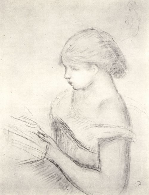 Renoir, Pierre-Auguste: Lesendes Mdchen und Skizze einer sitzenden Frau