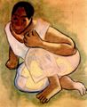 Gauguin, Paul: Kauerndes Mädchen von Tahiti