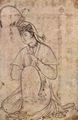 Persischer Meister vom Ende des 16. Jahrhunderts: Porträt einer vornehmen Dame mit kunstvollem Kopfputz