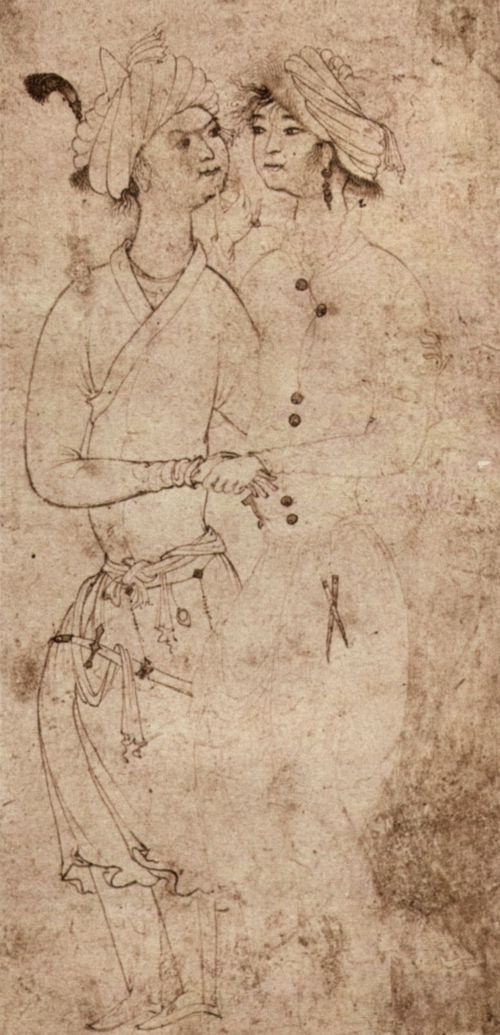 Persischer Meister Ende des 16. Jahrhunderts: Zwei Jnglinge