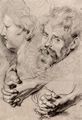 Rubens, Peter Paul: Studienblatt mit gefalteten Händen, einem Frauen- und einem Männerkopf