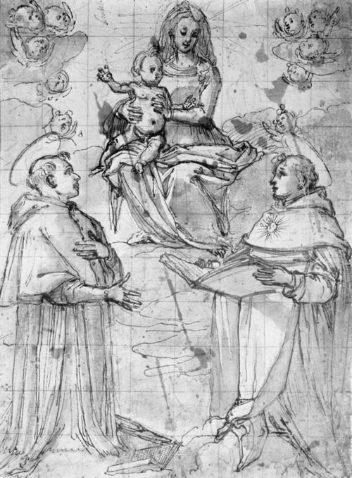 Jacopo da Empoli: Die Madonna mit einem Heiligen und dem Hl. Thomas von Aquin