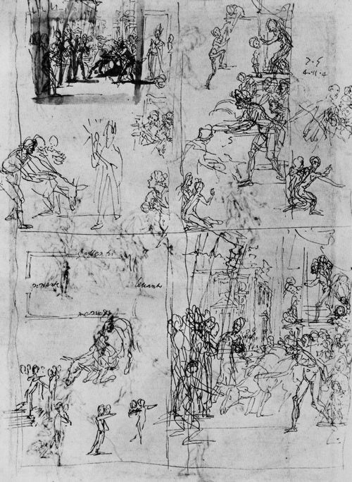 Cigoli, Lodovico: Das Eselwunder des Hl. Antonius, Skizzenblatt zum Gemlde