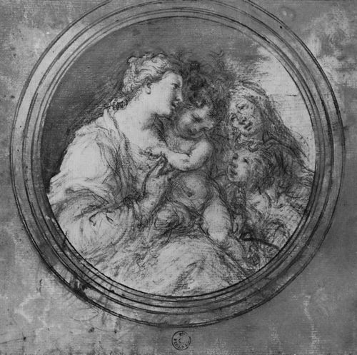 Boschi, Fabrizio: Madonna mit Kind, Hl. Elisabeth und Johannesknaben, Tondo
