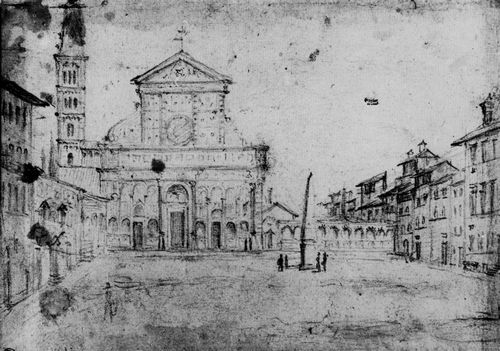 Allori, Cristofano: Ansicht der Piazza Santa Maria Novella in Florenz
