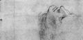 Raffael: Krönung des Hl. Nikolaus von Toelntino, Studie, Aufwärts blickender Kopf der am Boden liegenden Satansfigur