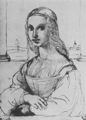 Raffael: Dame mit dem Einhorn, Studie, Porträt einer Dame