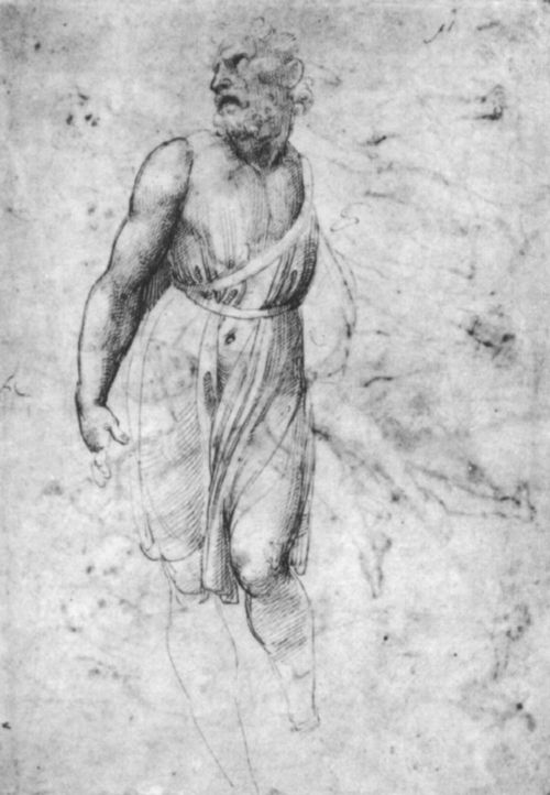 Raffael: Grablegung Christi, Studie, Studie nach Michelangelos Apostel Matthus