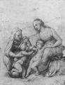 Raffael: Die Heilige Familie Canigniani, Studie, Madonna mit Jesus- und Johannesknaben sowie Hl. Elisabeth