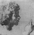 Raffael: Transfiguration, Studie, Kopf eines Apostels