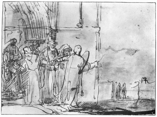 Rembrandt Harmensz. van Rijn: Lot und die Seinen verlassen Sodom