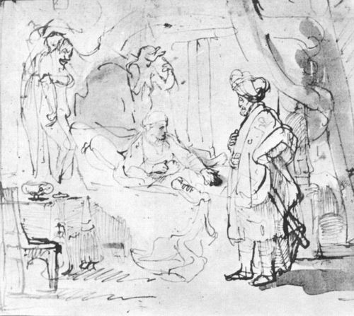 Rembrandt Harmensz. van Rijn: Potiphars Weib verleumdet Joseph