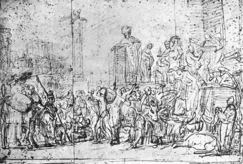 Rembrandt Harmensz. van Rijn: Joseph verteilt Korn in gypten