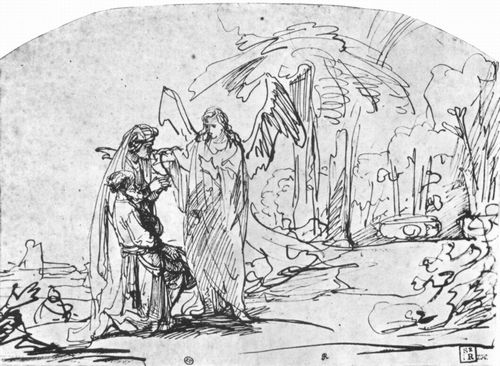 Rembrandt Harmensz. van Rijn: Manoah und sein Weib vor dem Engel