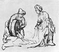 Rembrandt Harmensz. van Rijn: Boas schüttet Korn in Ruths Mantel