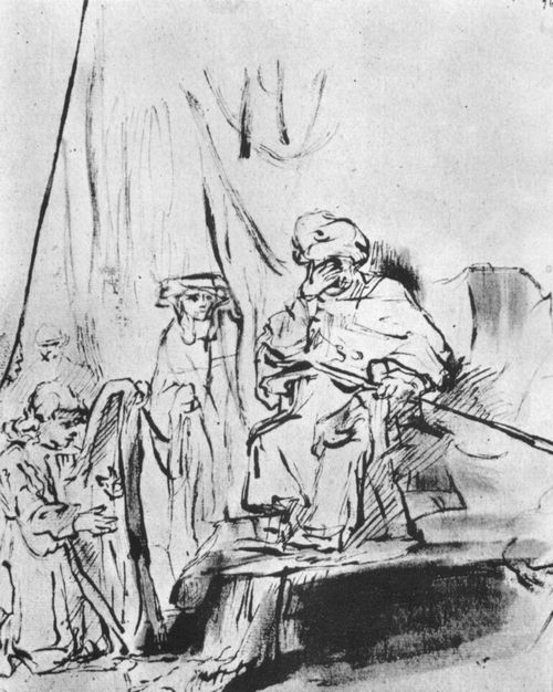 Rembrandt Harmensz. van Rijn: David spielt auf der Harfe vor Saul