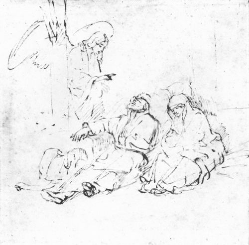 Rembrandt Harmensz. van Rijn: Der Engel erscheint Joseph im Traum