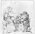 Rembrandt Harmensz. van Rijn: Der barmherzige Samariter mit dem Verwundeten vor der Herberge