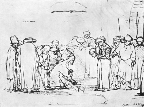 Rembrandt Harmensz. van Rijn: Die Ehebrecherin vor Jesus
