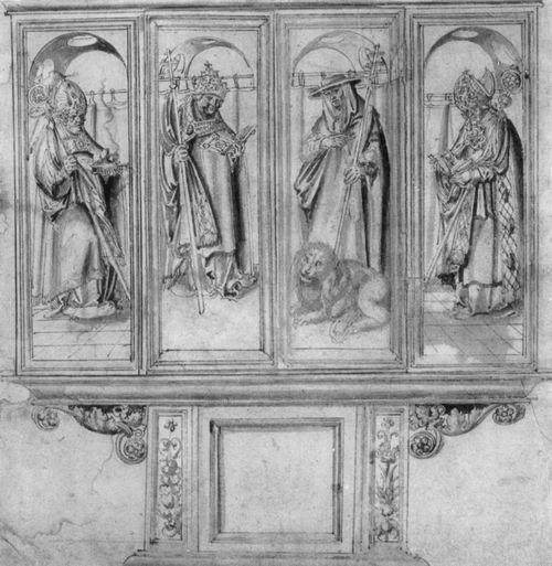 Cranach d. ., Lucas: Altarentwurf, Auenflgel: Vier Kirchenvter