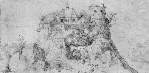 Bruegel d. ., Pieter: Ruine und Kapelle auf Felsen
