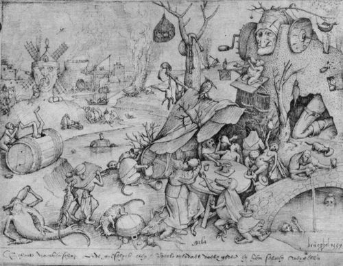 Bruegel d. ., Pieter: Zeichnung zur »Lasterfolge«: Unmigkeit (Gula)