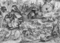 Bruegel d. Ä., Pieter: Zeichnung zur »Lasterfolge«: Trägheit (Desidia, Acedia)
