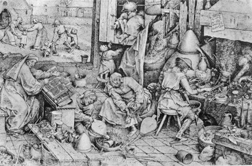 Bruegel d. ., Pieter: Der Alchimist