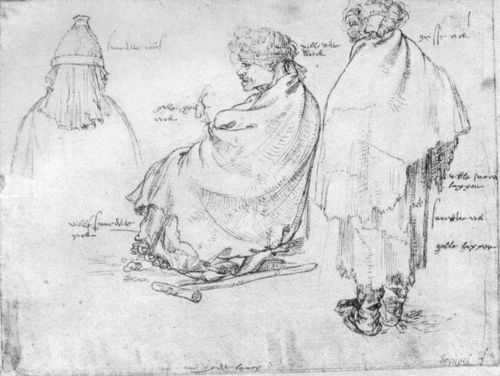 Bruegel d. ., Pieter: Studienblatt mit Figur eines sitzenden Bettlers