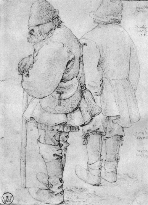 Bruegel d. ., Pieter: Zwei Bauern, Profil- und Rckenfigur