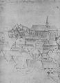 Baldung Grien, Hans: Ansicht von Straßburg , Detail: Blick auf den Roßmarkt mit St. Clara-Kloster