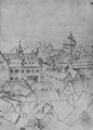 Baldung Grien, Hans: Ansicht von Straßburg , Detail: Blick auf den Luxhof, den sog. Judenturm und den Stadtspeicher