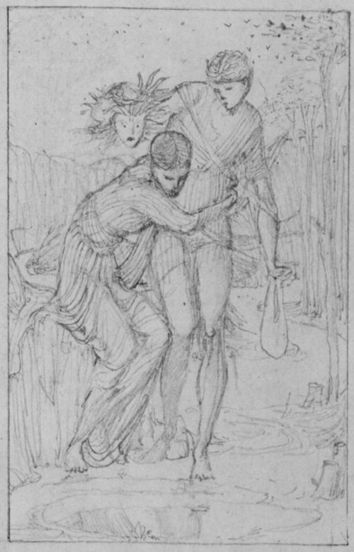 Burne-Jones, Sir Edward: Entwurf zur Perseus-Geschichte, Szene: Das Schreckenshaupt