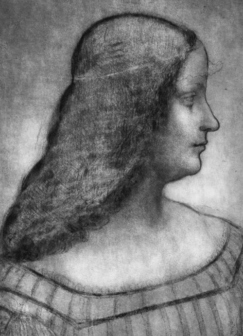 Leonardo da Vinci: Portrt einer Dame im Profil (Isabella d'Este), Detail