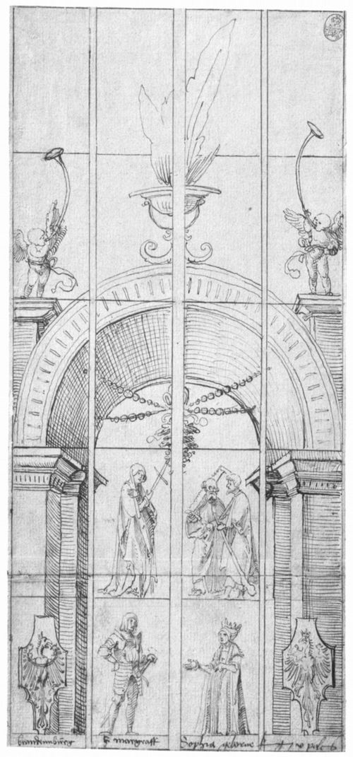 Kulmbach, Hans Süß von: Entwurf zum Markgrafenfenster, oberer Teil