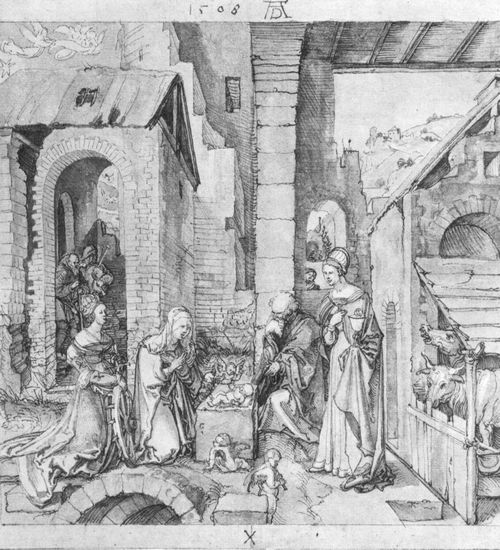 Kulmbach, Hans Süß von: Altarentwurf: Geburt Christi, Mitteltafel