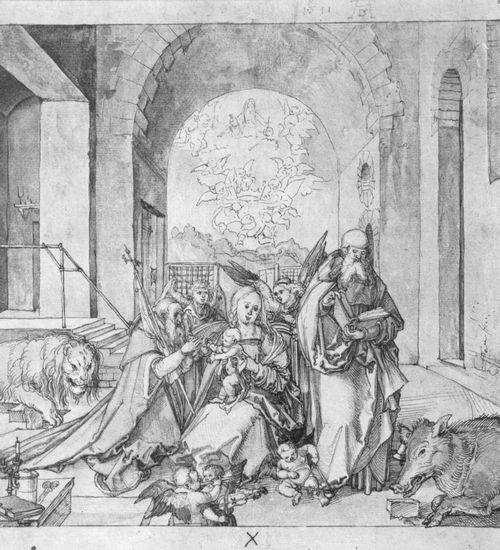 Kulmbach, Hans Süß von: Altarentwurf: Maria mit Kind, Mitteltafel