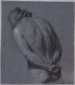 Niederlndischer Knstler um 1700: Mnnlicher Akt, Rckenfigur [1]