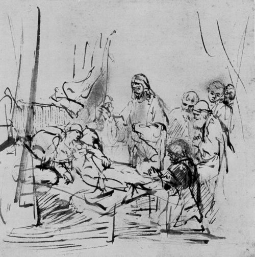 Rembrandt Harmensz. van Rijn: Christus erweckt die Tochter des Jairus
