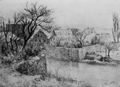 Menzel, Adolf Friedrich Erdmann von: Dorf an einem Fluss, in der Nähe von Kassel
