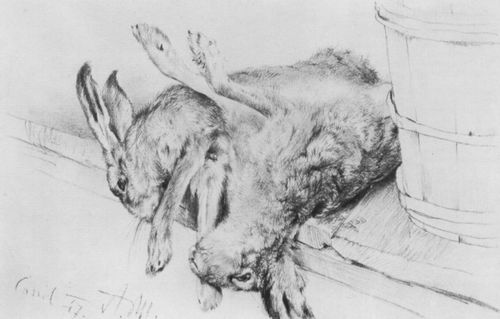 Menzel, Adolf Friedrich Erdmann von: Zwei tote Hasen