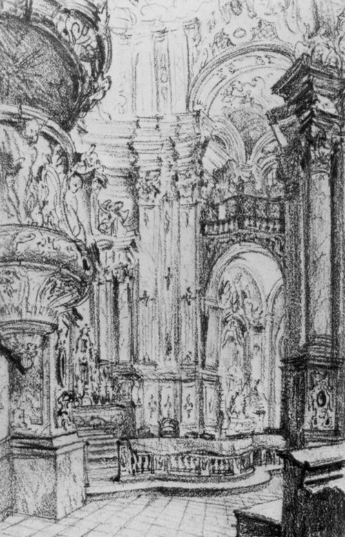 Menzel, Adolf Friedrich Erdmann von: Chor einer Barockkirche