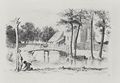 Menzel, Adolf Friedrich Erdmann von: Folge »Radier-Versuche«, Landschaft mit Brücke, sechster Zustand