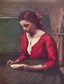 Corot, Jean-Baptiste Camille: Lesendes Mädchen in rotem Trikot