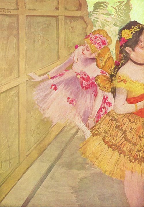 Degas, Edgar Germain Hilaire: Tnzerinnen hinter einer Kulisse
