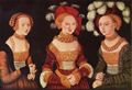 Cranach d. Ä., Lucas: Porträt der Herzoginnen Sybille, Emilla und Sidonia von Sachsen
