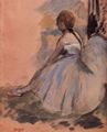 Degas, Edgar Germain Hilaire: Sitzende Tänzerin mit ausgestrecktem linken Bein