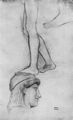 Degas, Edgar Germain Hilaire: Studien nach einem antiken Jünglingskopf, Bein- und Fußstudien