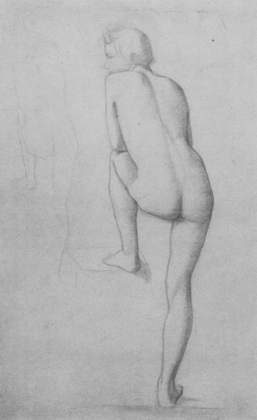 Degas, Edgar Germain Hilaire: Weiblicher Rckenakt mit hochgestelltem linken Bein